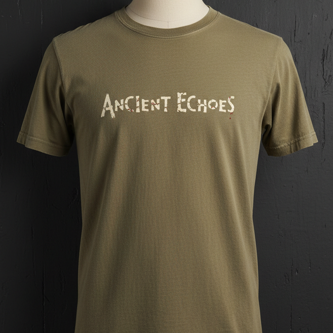 Worn Khaki Weathered Slogan Tee