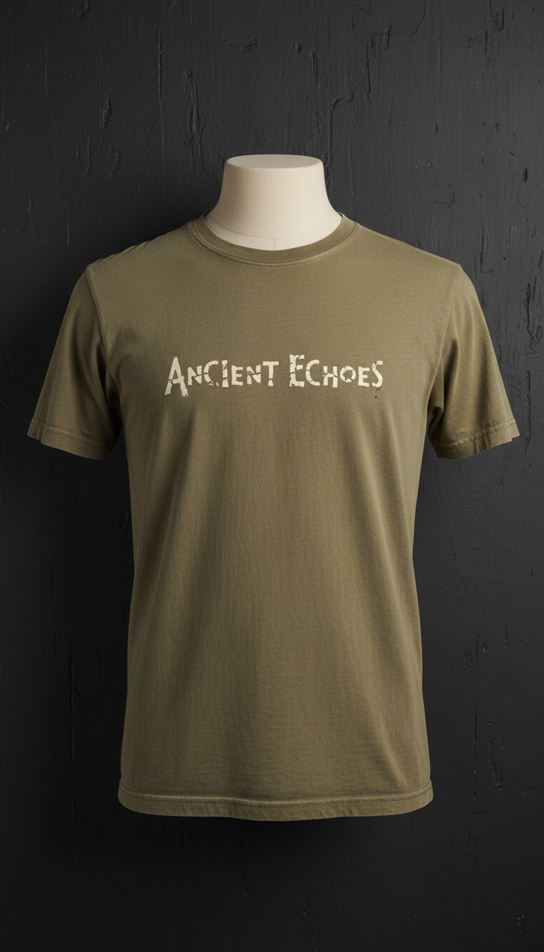 Worn Khaki Weathered Slogan Tee